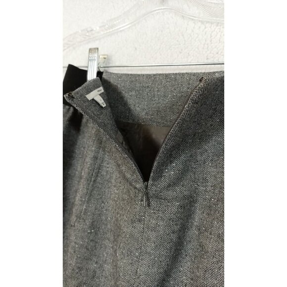 Halogen Women's Gray Wool Blend Tweed Pencil Knee Length Lined Skirt Size 0 Zip - Picture 9 of 16